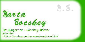 marta bocskey business card