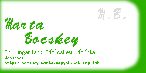 marta bocskey business card